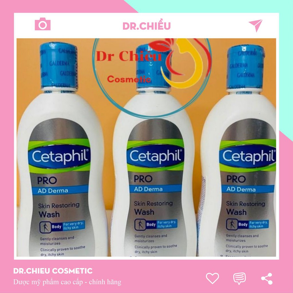 Sữa tắm Cetaphil Pro ⚜️Chính Hãng⚜️ Sữa tắm dành cho da cơ địa, khô Cetaphil Pro Ad Derma Wash 295ml