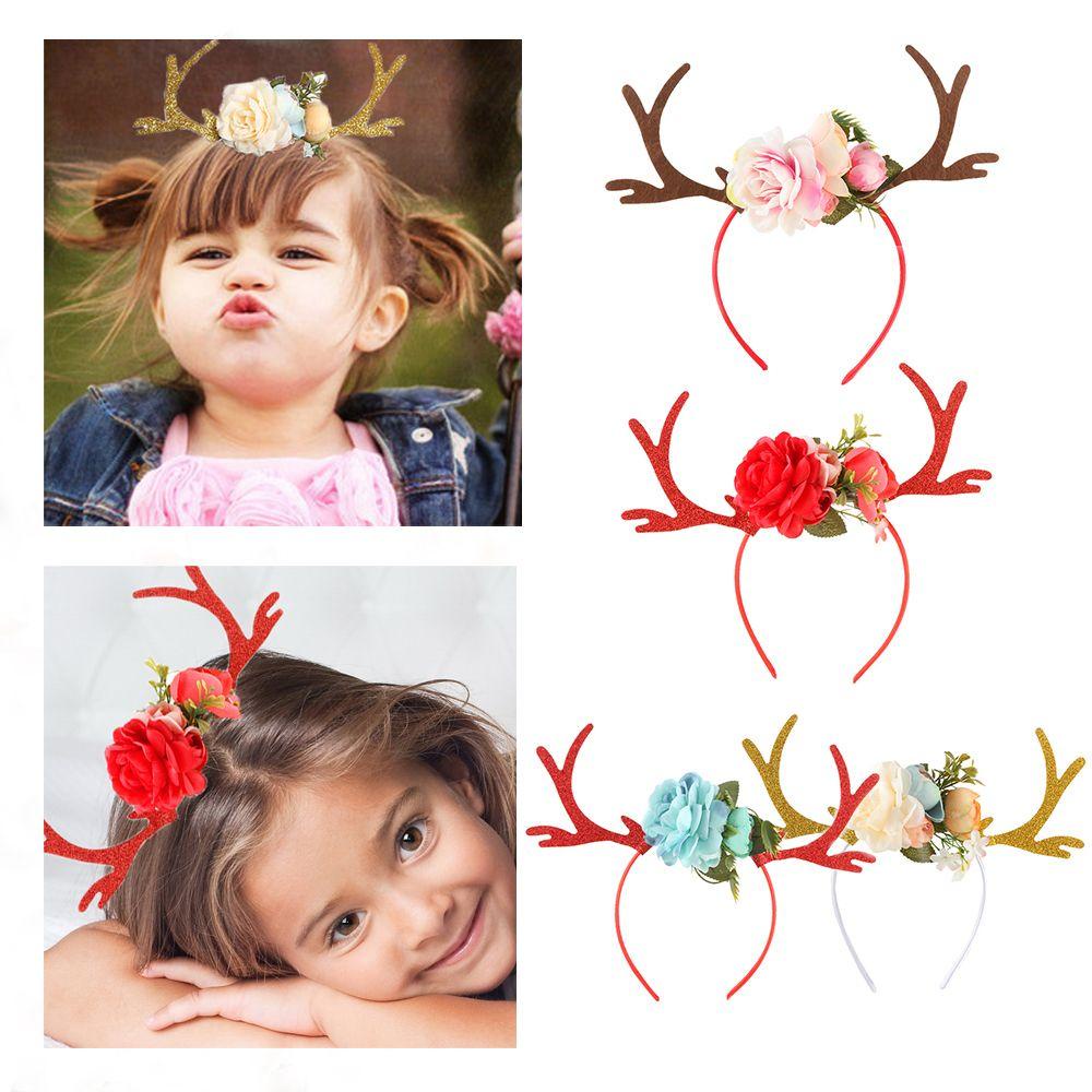 MELODG Băng Đô Sừng Hươu Hóa Trang Giáng Sinh Thời Trang Dành Cho Trẻ Nhỏ