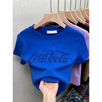 Áo Thun Tay Ngắn Cổ Tròn Form Ôm In Chữ Thời Trang Mùa Hè Cho Nữ