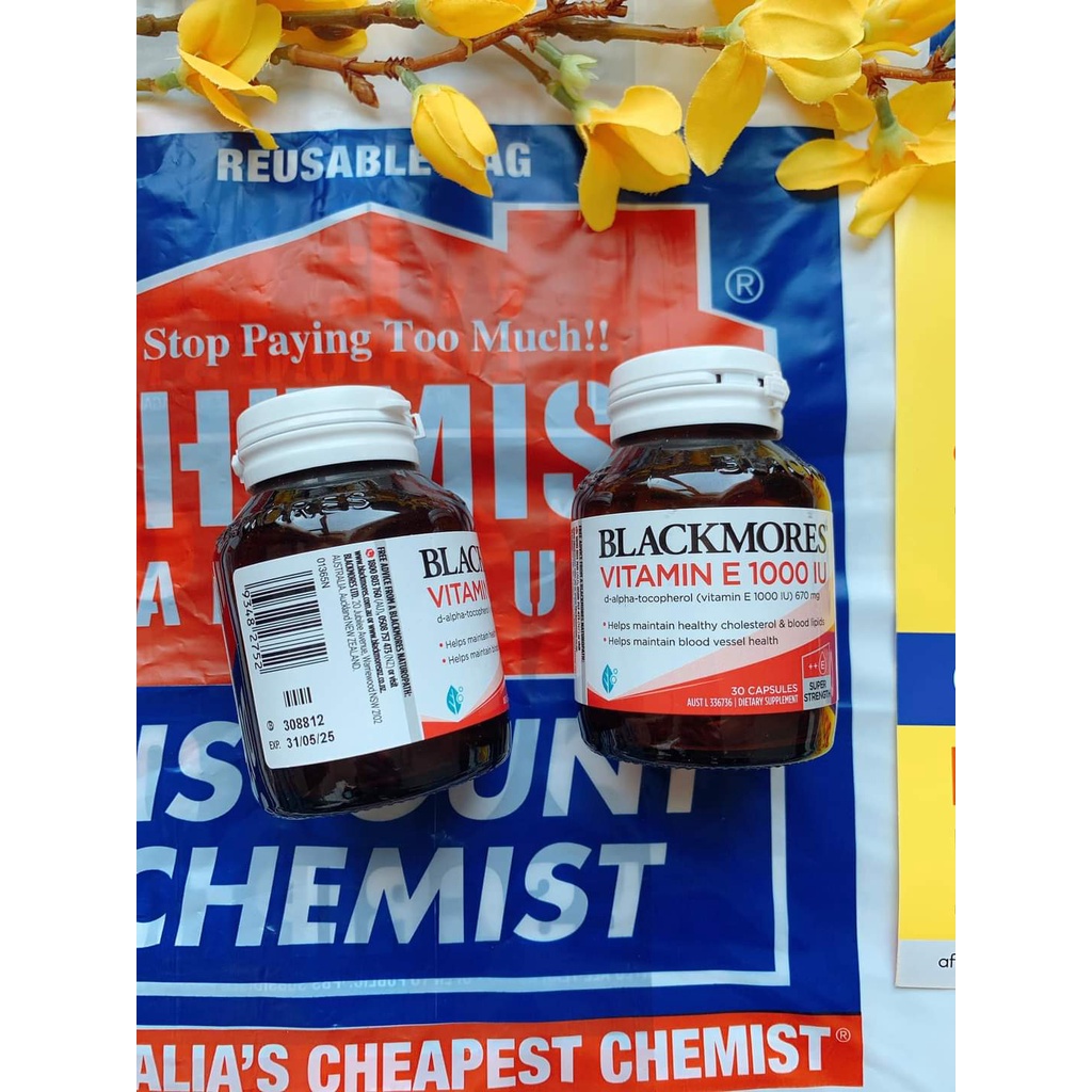Viên uống Vitamin E 1000 IU Blackmores, 30 viên của Úc giúp tóc mềm mượt đẹp da