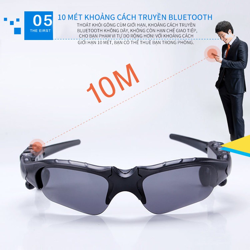 Mắt kính bluetooth Sunglasses nghe gọi cực kỳ tiện dụng Đồng hồ LED xiaomi miễn phí