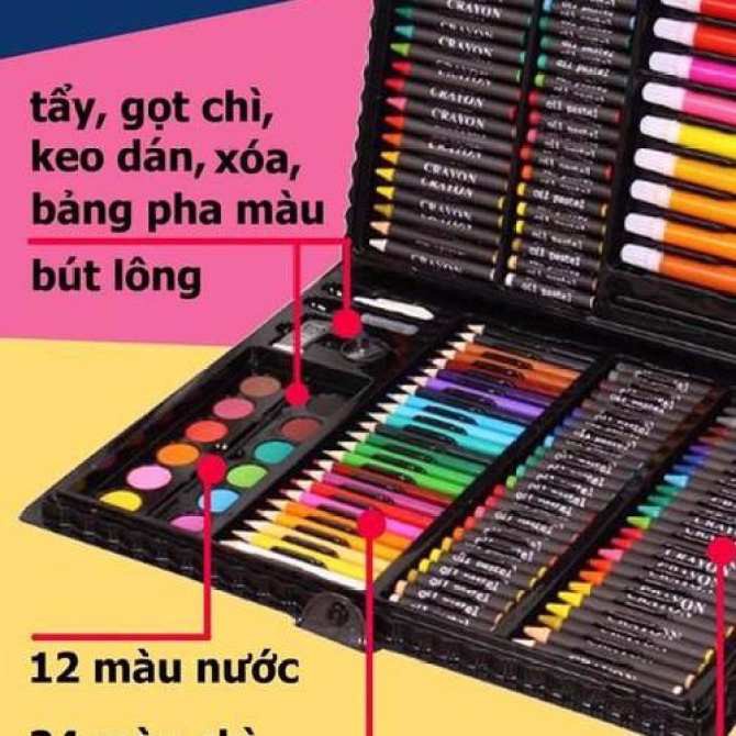 HỘP BÚT MÀU 150 CHI TIẾT CHO BÉ GIÁ TỐT