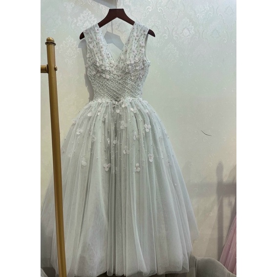 Đầm xoè công chúa TRIPBLE T DRESS kết cườm và hoa thêu nổi - size M/L - MS376V