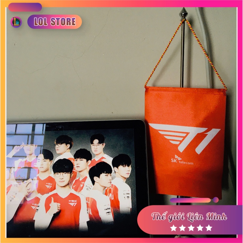 CỜ ĐỂ BÀN DECOR CÁC TEAM LOL T1, DK, IG, FPX, TES, ... ĐẾ INOX CAO CẤP