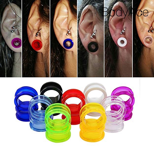 Đôi bông tai acrylic màu tím độc đáo 1.6 - 22mm