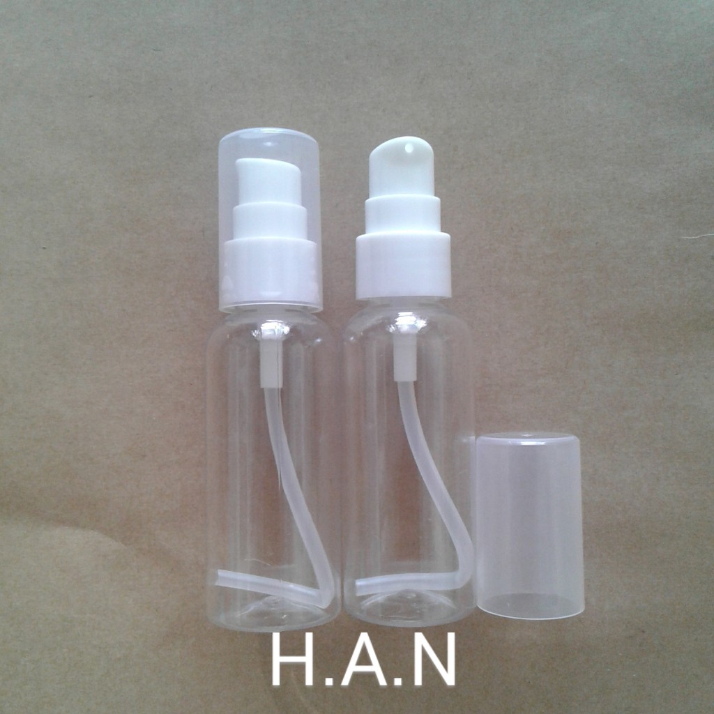 Chai nhựa chiết mỹ phẩm nắp xịt giọt 50ml