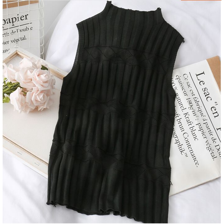 Áo len cổ lọ không tay phong cách thời trang dành cho nữ | BigBuy360 - bigbuy360.vn