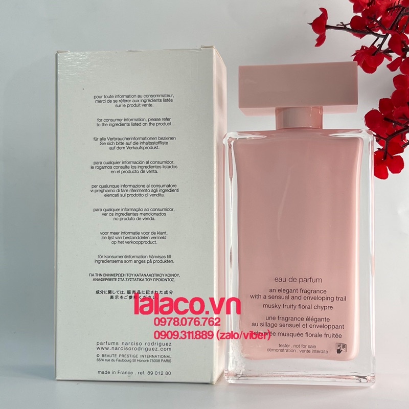 Nước hoa nữ Tester Narciso Rodriguez For Her EDP 100ml