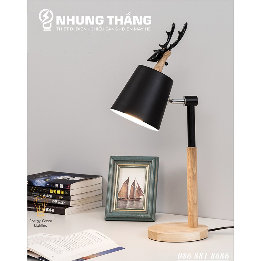Đèn Bàn Sừng Hươu DB-3041 Kiểu Dáng Sang Trọng - 2 Màu Thanh Lịch - Đã Bao Gồm Bóng LED - Bảo Hành 12 Tháng