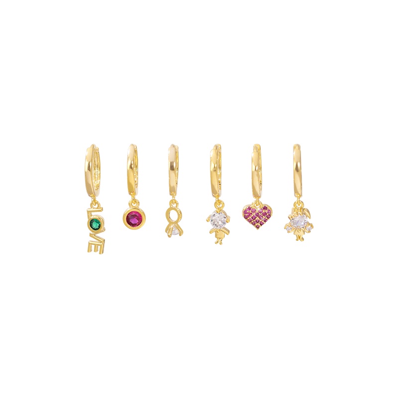 Set 6 khuyên tai JIUDUOLAN mạ vàng nhiều kiểu dáng khác nhau thời trang sang trọng dành cho nữ