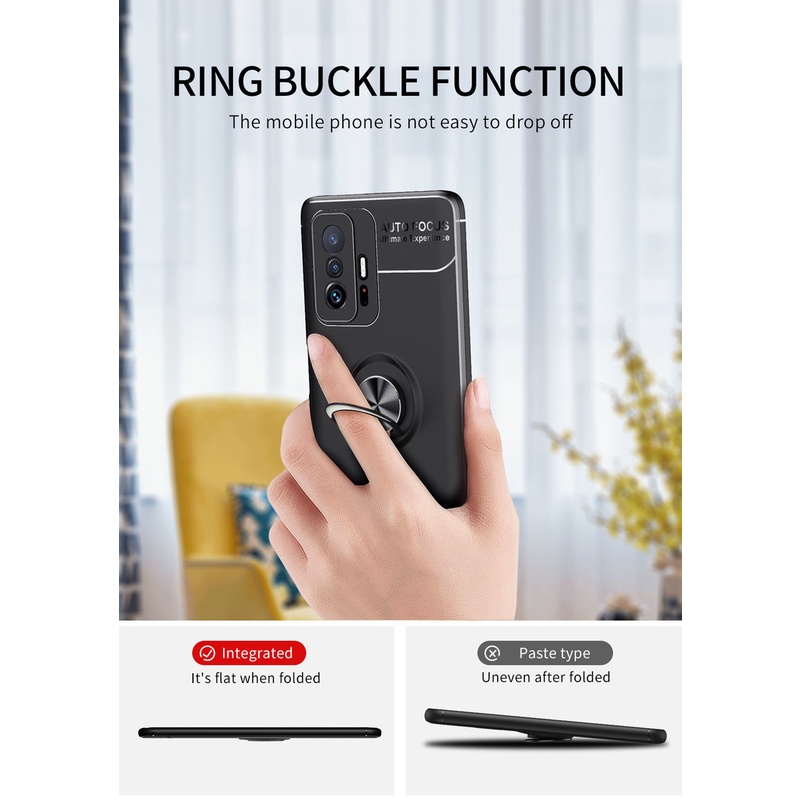 Ốp Điện Thoại Silicone Mềm Có Vòng Nhẫn Từ Tính Cho Xiaomi Mi 12 12X 11 11X 11T 11i Pro Ultra Lite