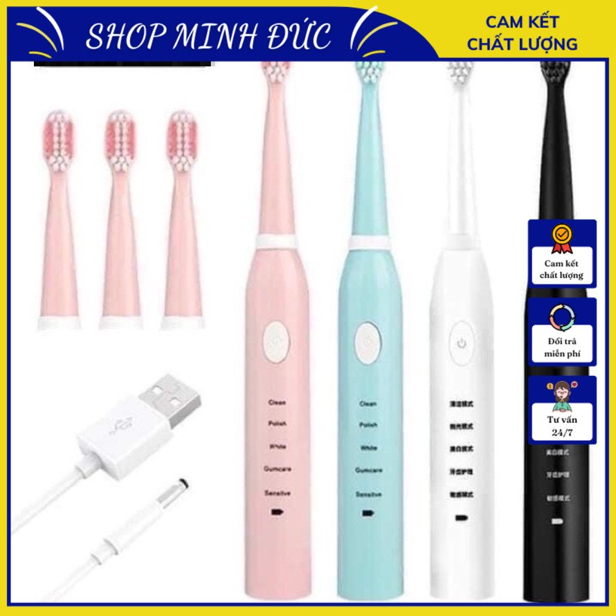 Bàn Chải Điện Đánh Răng ELECTRIC TOOTHBRUSH - Bàn Chải Đánh Răng Tự Động 5 Cấp Độ