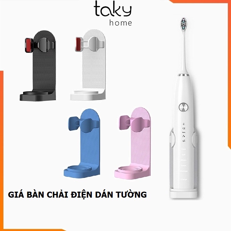 Giá Đỡ Dán Tường Để Bàn Chải Điện Cao Cấp, Tiện Dụng, Sạch Sẽ, Khô Ráo, Miếng Dán 3M Chắc Chắn. TakyHome 4015