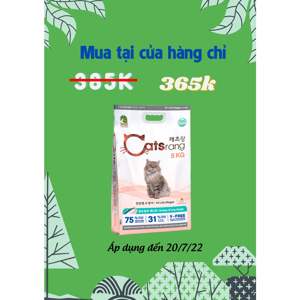 Bao 5kg hạt thức ăn catsrang cho mèo