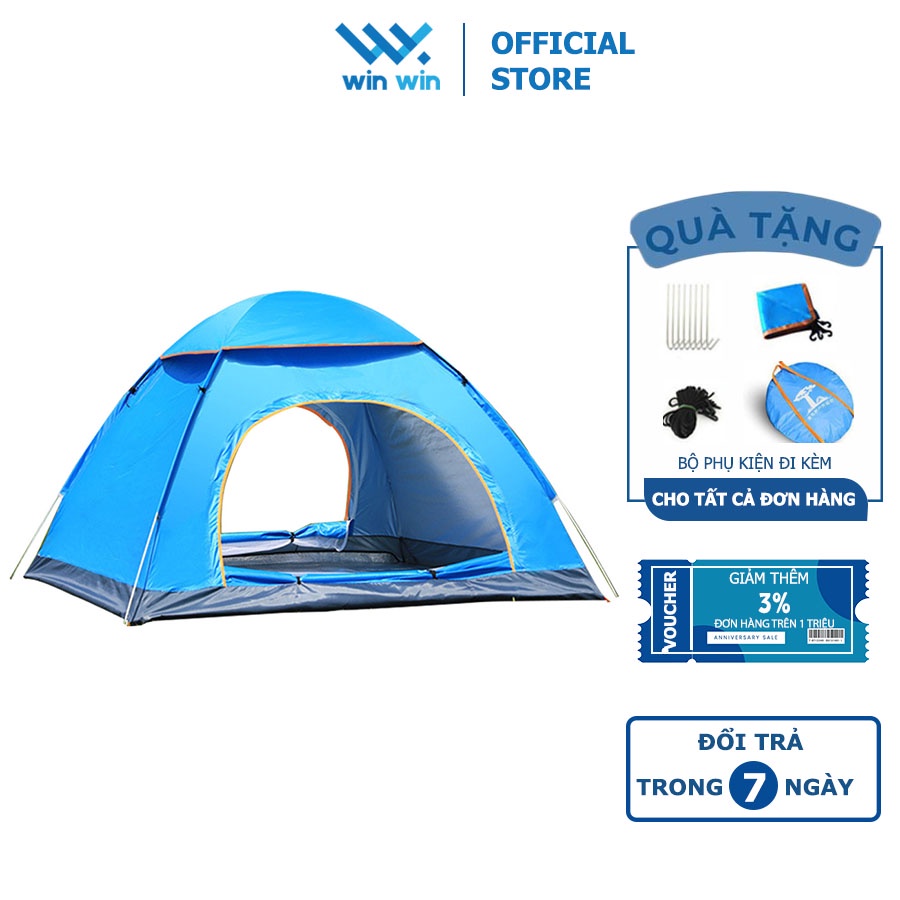 [KÈM ẢNH THẬT] Lều cắm trại dã ngoại lều tự bung cao cấp chống nước, chống tia UV chất lượng