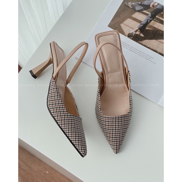 Giày cao gót bít mũi quai sau SB_A5_0180 gót cao 7cm