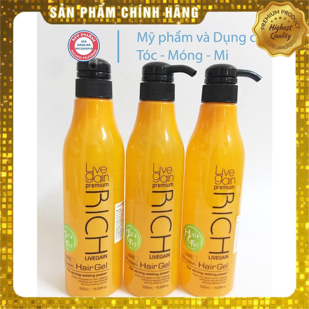 Gel Cứng Livegain Premium Rich Protein Hair Gel (Hard) 500ml