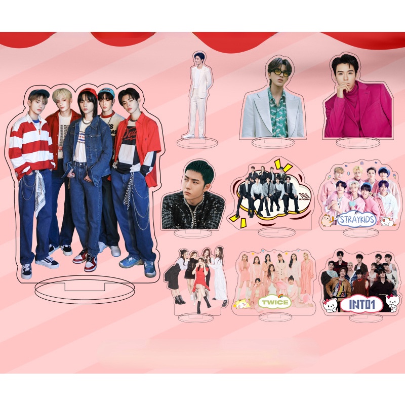 Giá Đỡ Acrylic Hình Nhóm Nhạc TWICE Aespa TXT Got7 Để Bàn Trang Trí