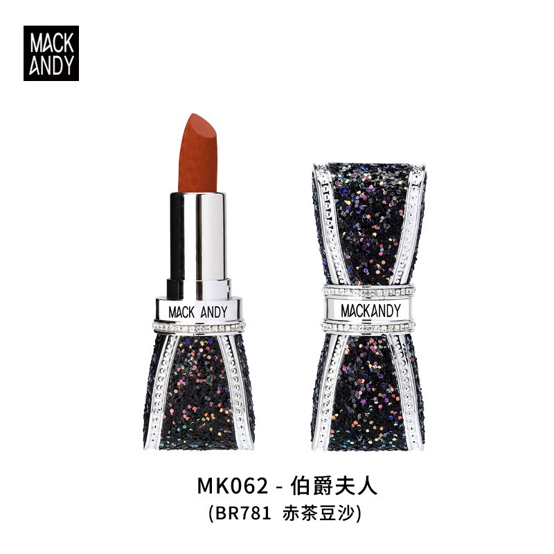 ▥◘✠[NOVO] Marco Andy s luxury butterfly crystal diamond lipstick net red is the same princess style matte non-drying moisturizing and lasting <