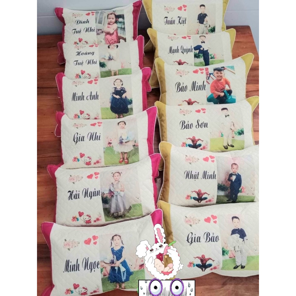 Gối in hình theo yêu cầu cho bé, combo gối ôm và gối nằm