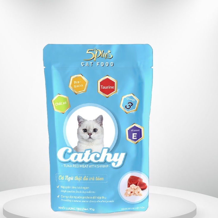 (GIÁ DÙNG THỬ)Pate Cao Cấp 5PLUS Premium Happy cho mèo gói 70g thơm ngon | Thức Ăn Cho Mèo 5 Plus Hàn Quốc TyTy Pet
