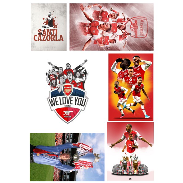 Set 30 hình dán sticker trang trí CLB Arsenal