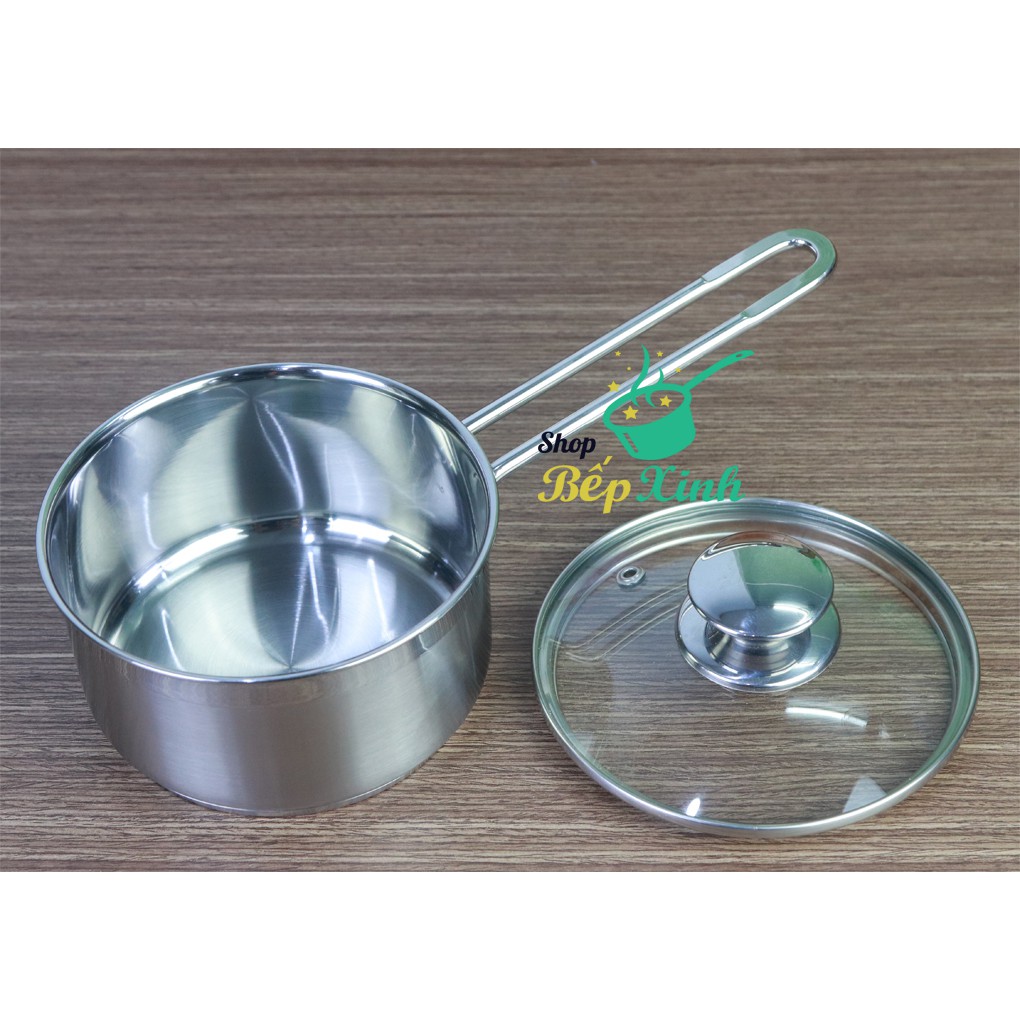 Quánh bột cháo 3 đáy inox 430 Fivestar Standard nắp kính dùng bếp từ (14cm)