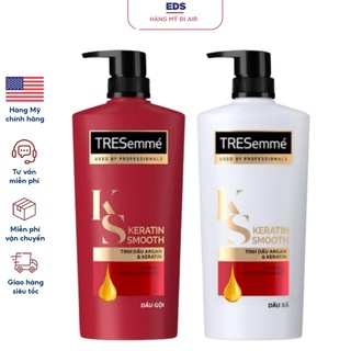 Dầu gội & xả dành cho tóc khô xơ, bị hư tổn tresemme keratin smooth - eds hàng mỹ