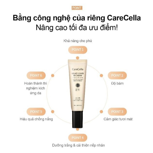 CareCella Velvet Cover BB Cream Kem nền trang điểm tích hợp chống nắng | BigBuy360 - bigbuy360.vn