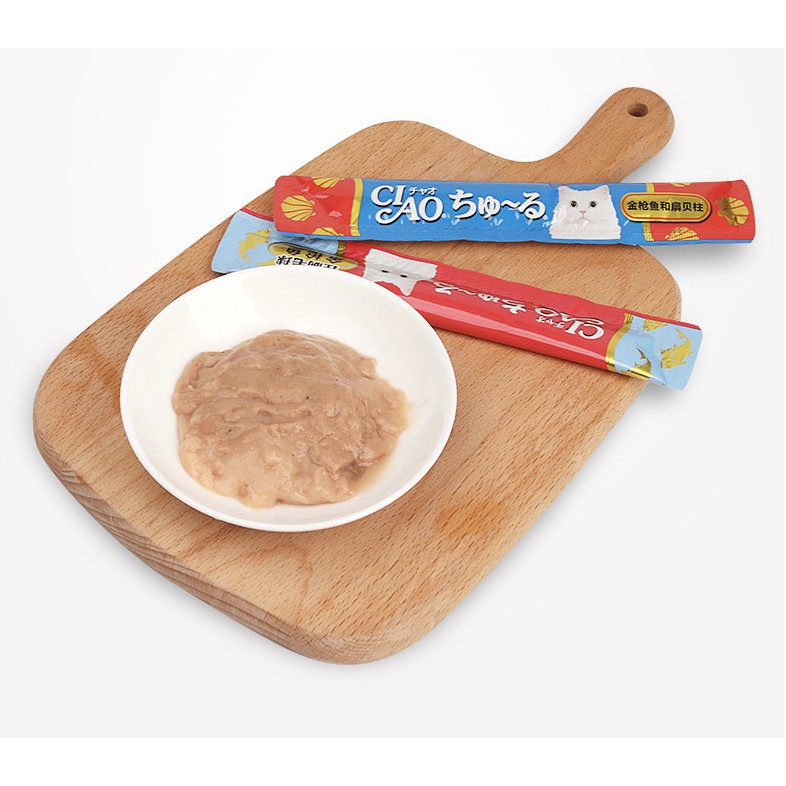 Súp thưởng cho mèo Ciao Churu - Thức ăn cho mèo soup dinh dưỡng - 18 Vị - 1 thanh 14G - kích thích thèm ăn hạt cho Mèo