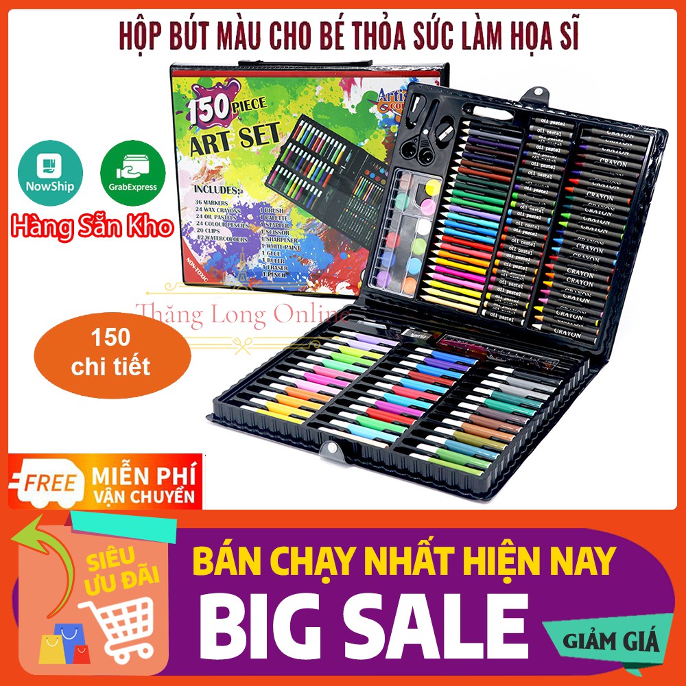 Hộp Bút Màu Đa Năng 150 Chi Tiết - Giúp Các Bé Kích Thích Thị Giác - Tăng Khả Năng Sáng Tạo Tô Vẽ