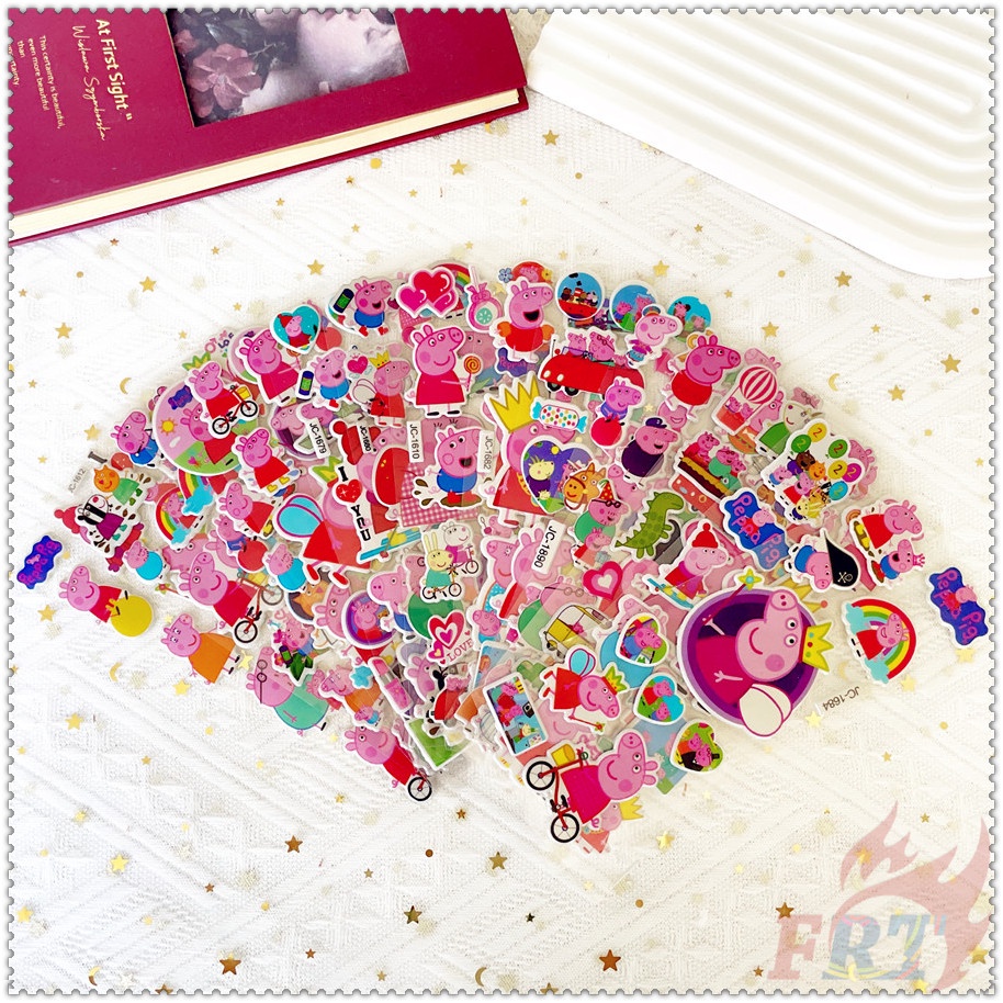 ❀ Sticker Dán Khen Thưởng DIY Lợn Hồng Q-1 ❀ 1 Miếng Dán Bong Bóng 3D Bằng PVC Chống Nước