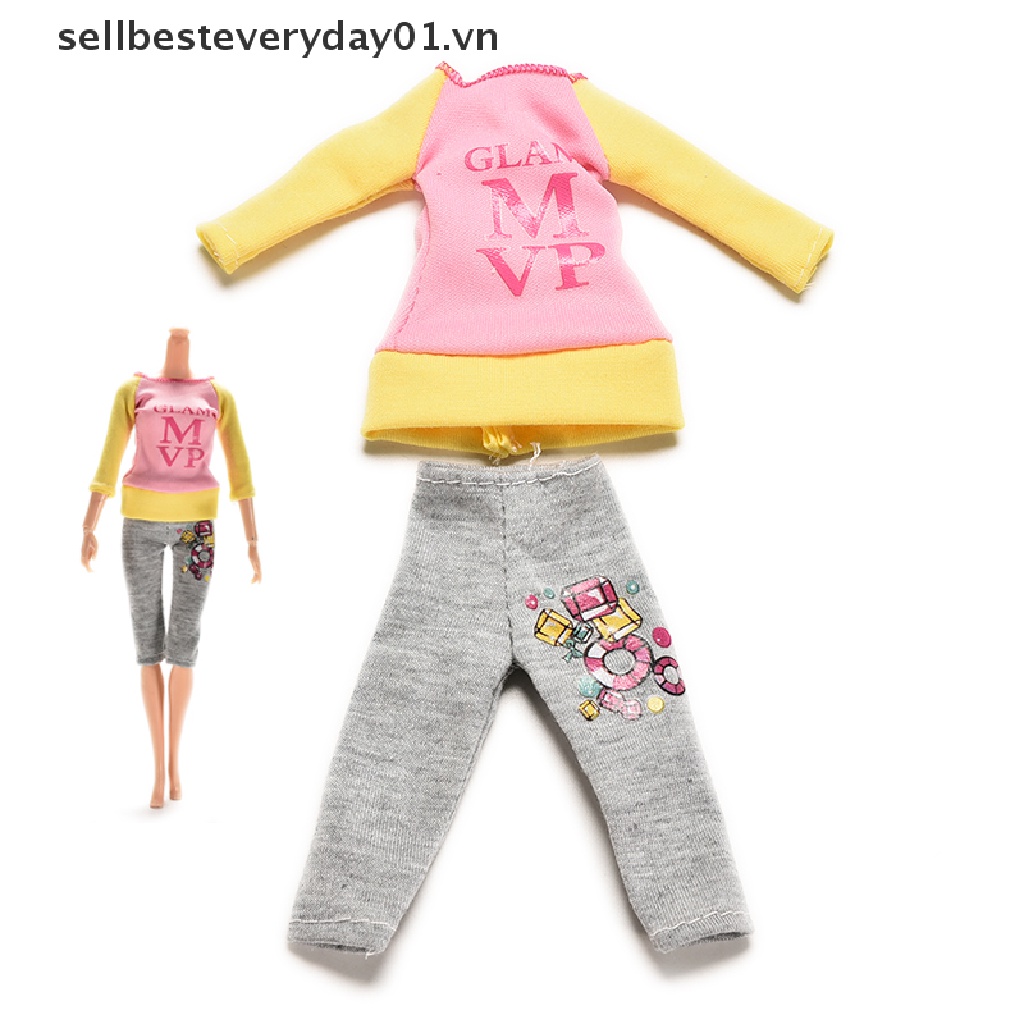 Set đồ 2 món thiết kế thời trang xuân thu cho búp bê Barbie