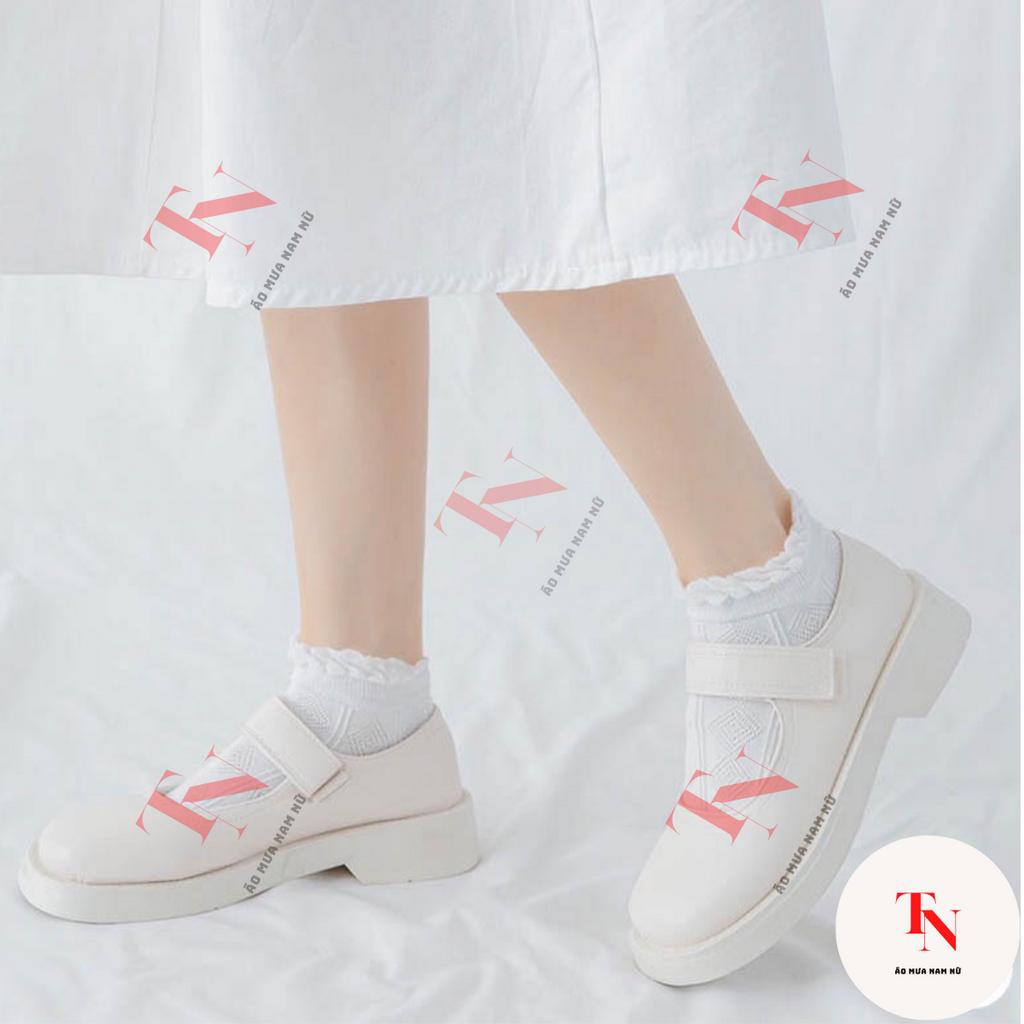 Tất nữ cổ ngắn chất liệu vải cotton, set 5 đôi tất vớ trắng phong cách Hàn Quốc dễ thương M26C3 - Tình Ngọc Store