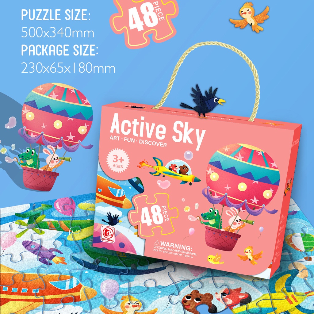 Tranh ghép hình cho bé, tranh ghép thông minh Puzzle cao cấp, kích thước siêu to, 24pc 48pc 60pc