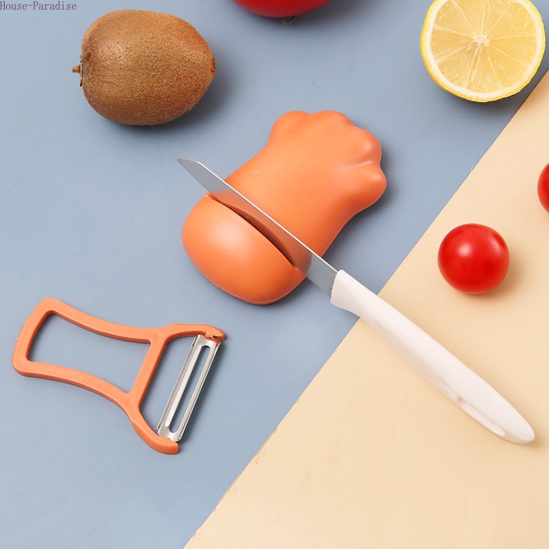 Đá Mài Dao Hai Trong Một Chống Trượt Hình Chân Mèo Dễ Thương