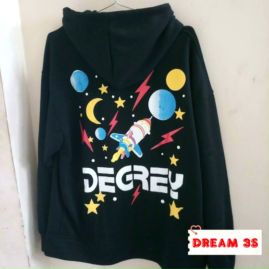 Áo Hoodie Không Xù Lông Dáng Rộng Phong Cách Hàn Quốc Trẻ Trung Cho Nữ và Cặp Đôi In Hình DEGREY D75 | BigBuy360 - bigbuy360.vn