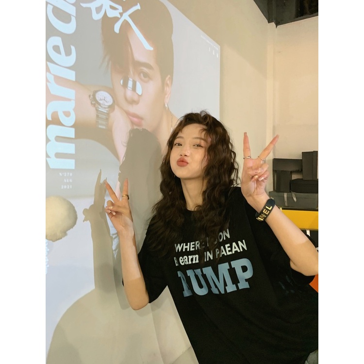 Áo Thun Nữ Ngắn Tay In Chữ Kiểu Hàn Quốc