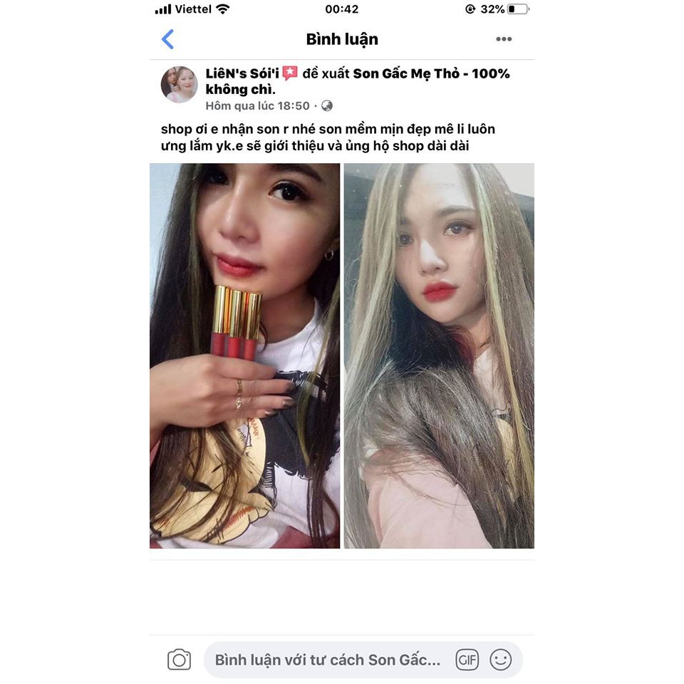 - Son Kem Không Chì - Son Handmade LUNA Nắp Vàng - Kháng Nước