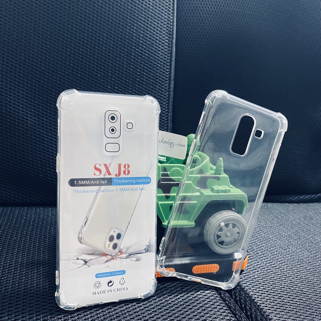 Ốp lưng chống sốc Samsung J8 2018/ J8 plus trong suốt cao cấp, dày dặn, bo 4 góc