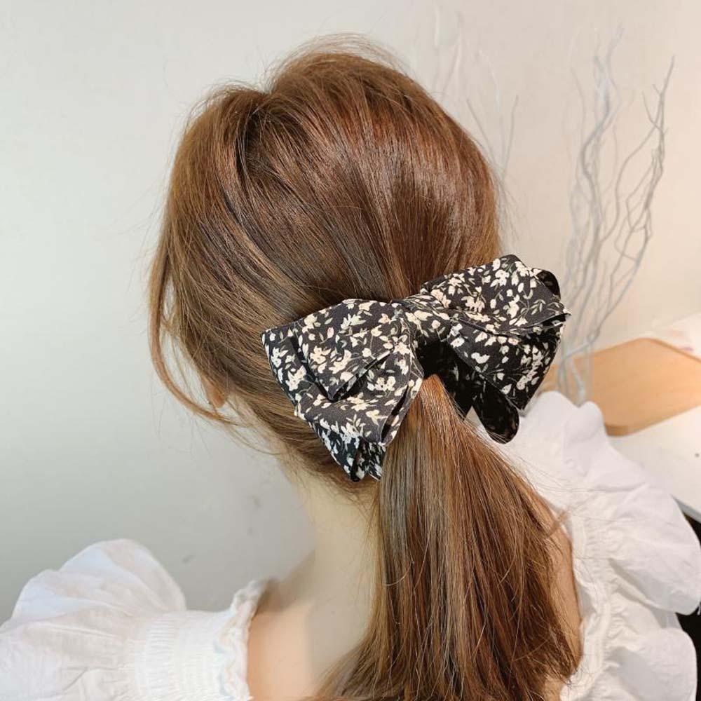 Kẹp Tóc Đuôi Ngựa Nhiều Lớp Đính Nơ Hàn Quốc WMES15H Cho Nữ