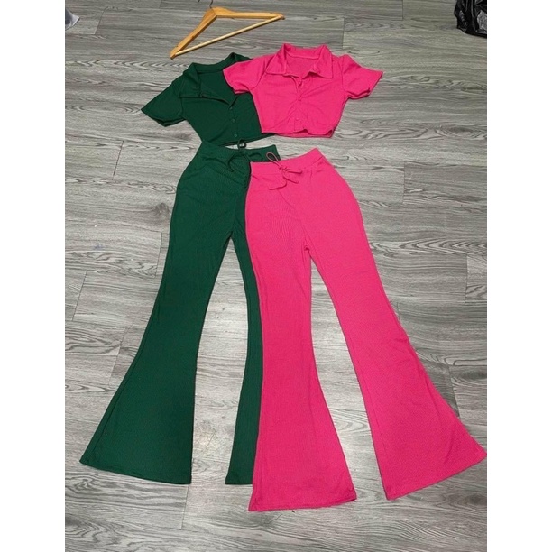 Set quần dài áo croptop