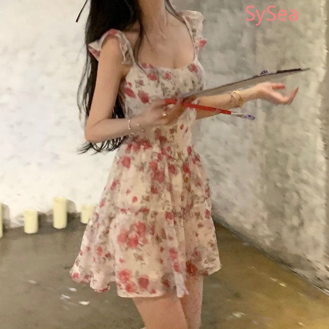 Đầm Hoa Hai Dây Thời Trang Mùa Hè Pháp Dành Cho Nữ