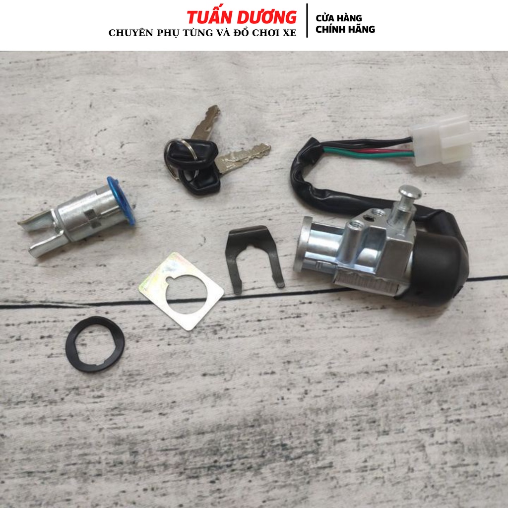 Ổ Khóa Xe Dream Wave 2 Cạnh Chuẩn Zin, Ổ Khóa Điện Và Khóa Cốp ( Kèm 2 Chìa Khóa ) Dùng Cho Dream Và Wave