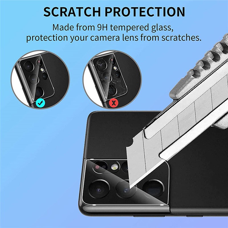 Kính dán cường lực camera For Samsung Galaxy S24 S23 S22 S21 S20 Plus Ultra Fe A03 Core M34 M54 M14 M23 M33 4G 5G dán bảo vệ camera