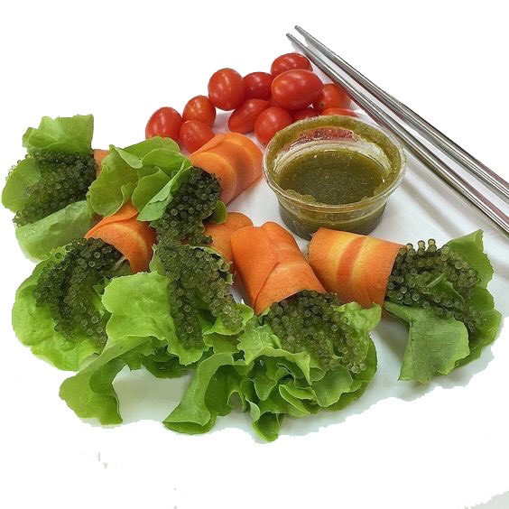 [ Kèm 2 Sốt Mè ] Hộp 240Gram/12Gói RONG NHO TÁCH NƯỚC SEA GRAPES Nho biển