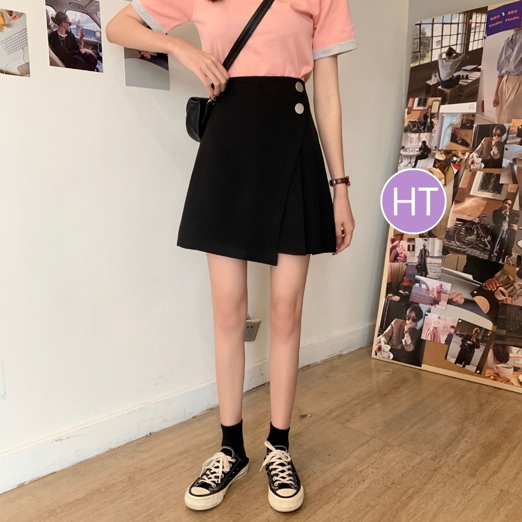 Chân váy chữ A ❤️ Nữ Cạp lưng cao khuy 2 nút nổi bật trẻ trung xinh đẹp phong cách hàn quốc sang trọng HT8 | BigBuy360 - bigbuy360.vn