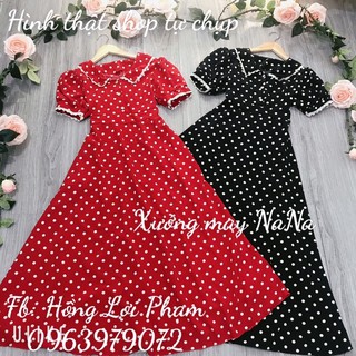 Đầm maxi hoa thiết kế viền ren có túi siêu xinh (hình thật+video)