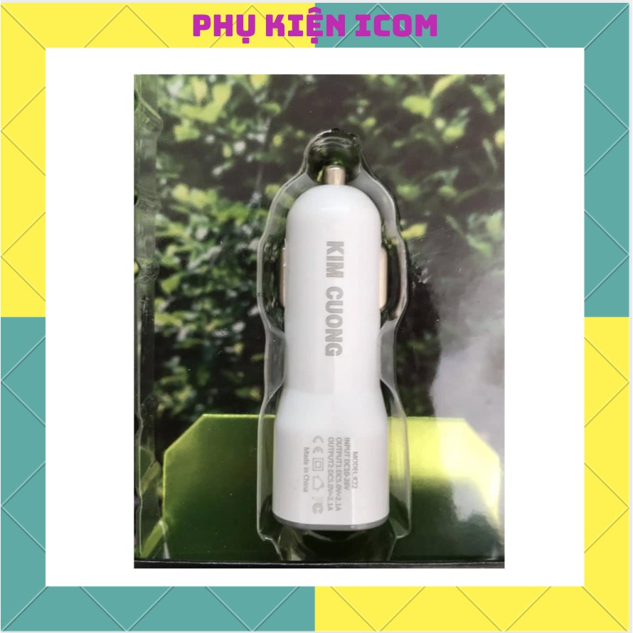 Tẩu sạc nhanh ô tô chính hãng kim cương K22, 2 cổng ,sạc nhanh - Phukienicom (COC01)