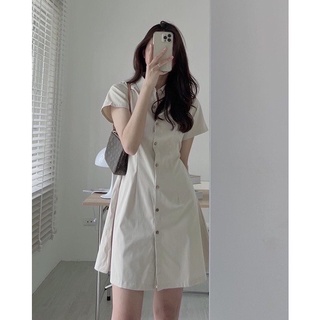 Đầm sơ mi chiết eo lưng chun tôn dáng freesize